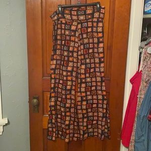 Orange and Black Patterned Bell Bottoms